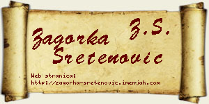 Zagorka Sretenović vizit kartica